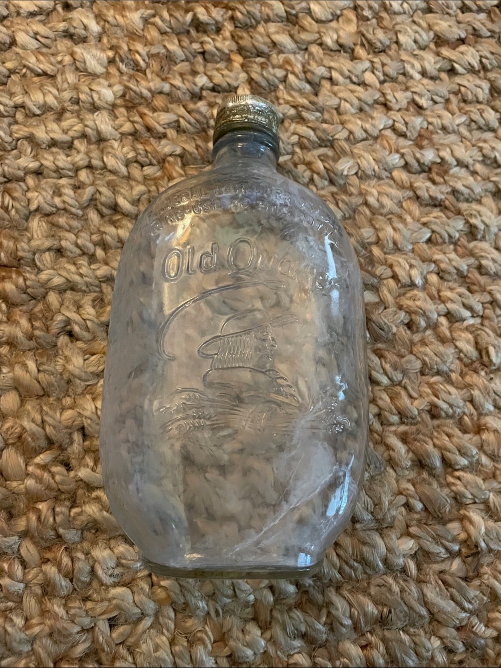 Embossed Clear Glass Decorative Bottle